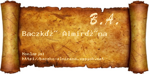 Baczkó Almiréna névjegykártya